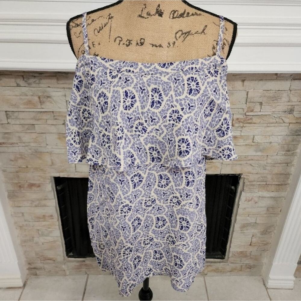 FREE people boho floral cottagecore‎ off shoulder mini dress tunic size medium